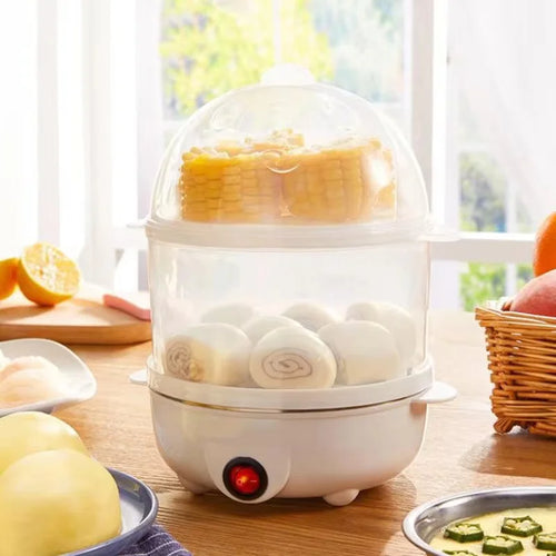 Egg Cooker Multifunctional Electric Egg Boiler Double Layers Egg Cooker Mini Steamer Poacher Kitchen Cooking Breakfast Machine